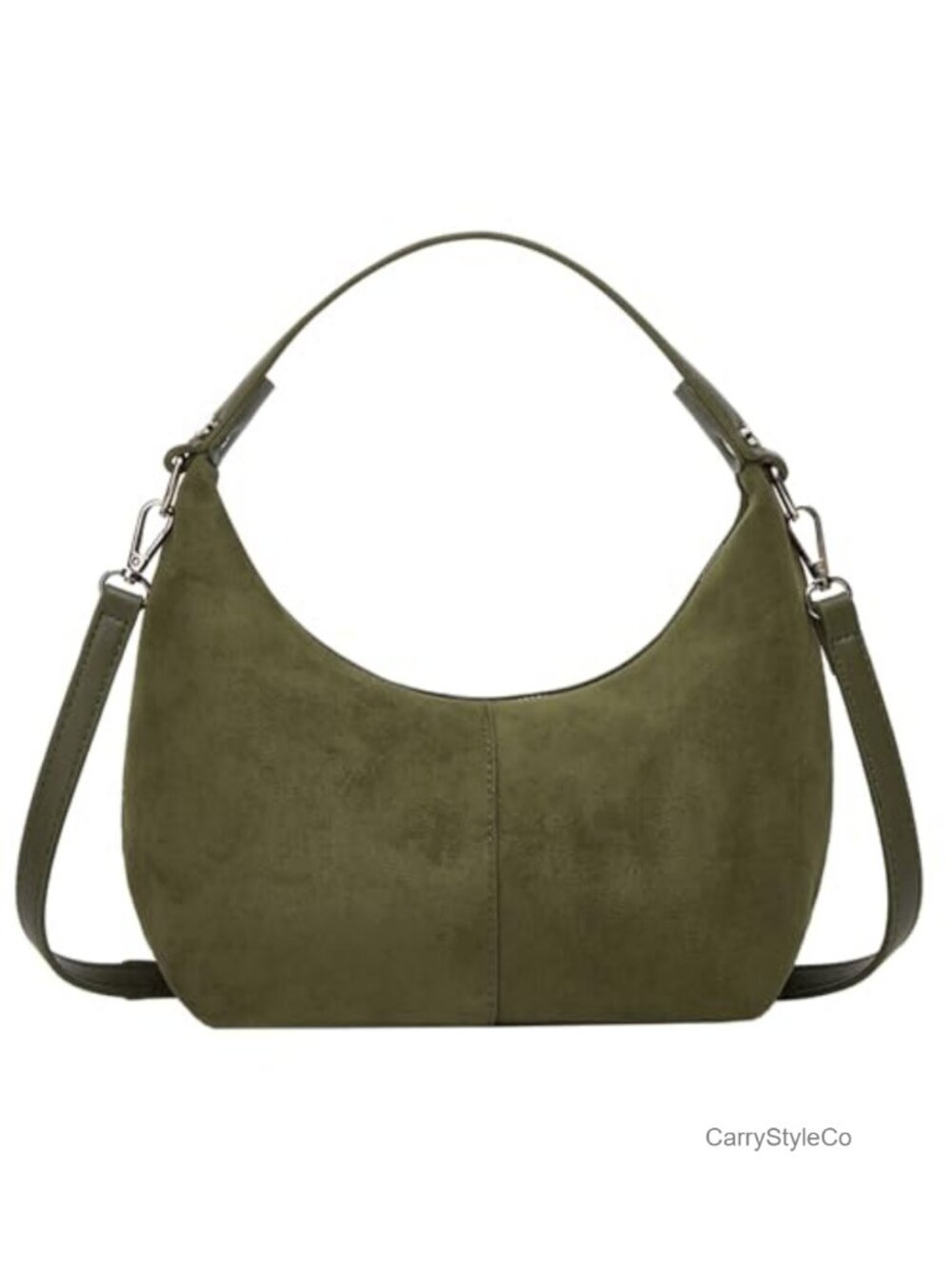 Suede Crescent Bag Slouchy Hobo Shoulder Handbag Retro Work Tote